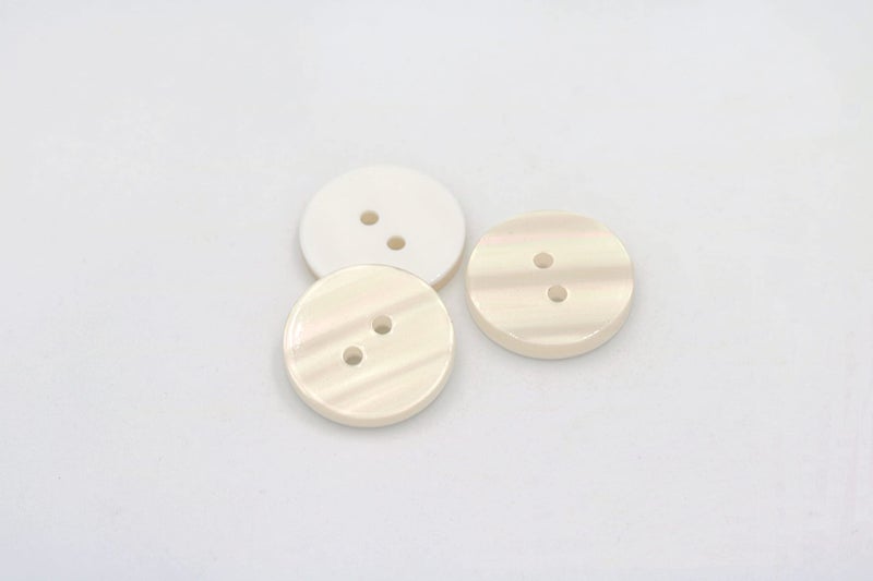 vingol 20PCS 2 Holes Sewing Round Craft Buttons Resin Snaps for Blazer Shirts Clothes DIY Accessories (White, 18mm) - Image 1